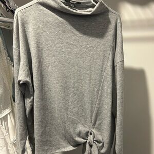 Simply Vera Vera Wang Gray Tie-Front Sweatshirt